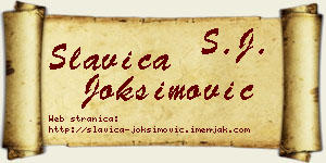 Slavica Joksimović vizit kartica